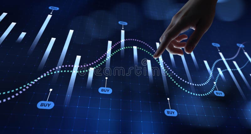 Interactive Stock Market Analysis with Predictive Graphs and User Input royalty free illustration