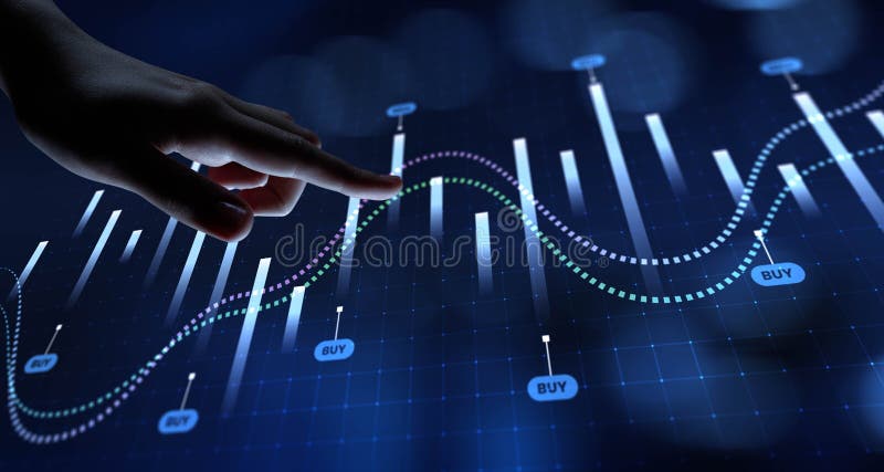 Interactive Stock Market Analysis with Predictive Graphs and User Input vector illustration