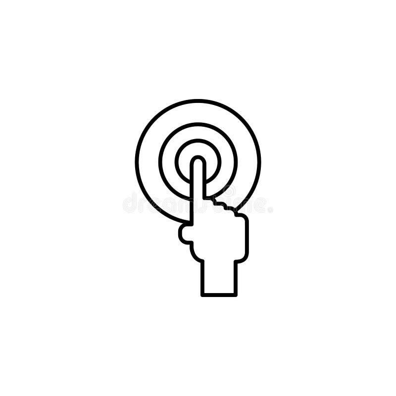 Interactive touch hand icon. Element of future technology icon for mobile concept and web apps. Thin line Interactive stock illustration