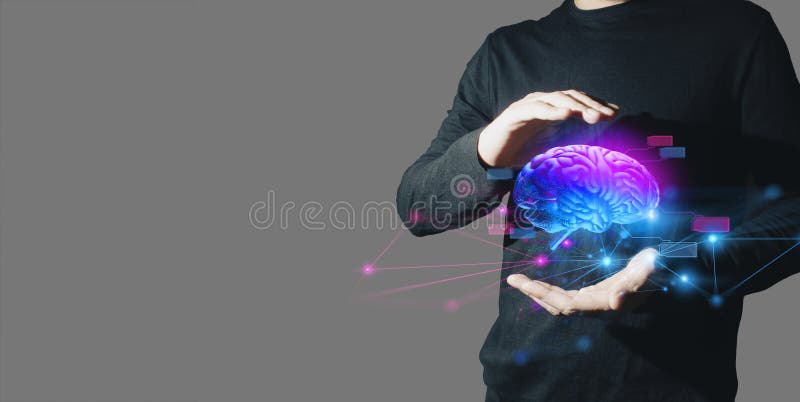 Interactivo empresario tocando un holográfico de transacciones de red financiera concepto de sistema de datos de la tecnología fotografía de archivo