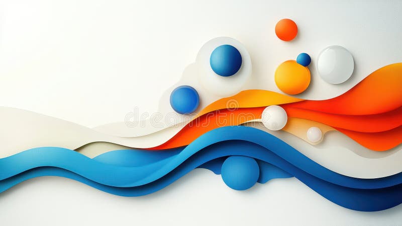 Interacțiunea dinamică dintre formele 3d compunere abstractă vibrantă, explorând culoarea și lumina formei în arta digitală stock illustration