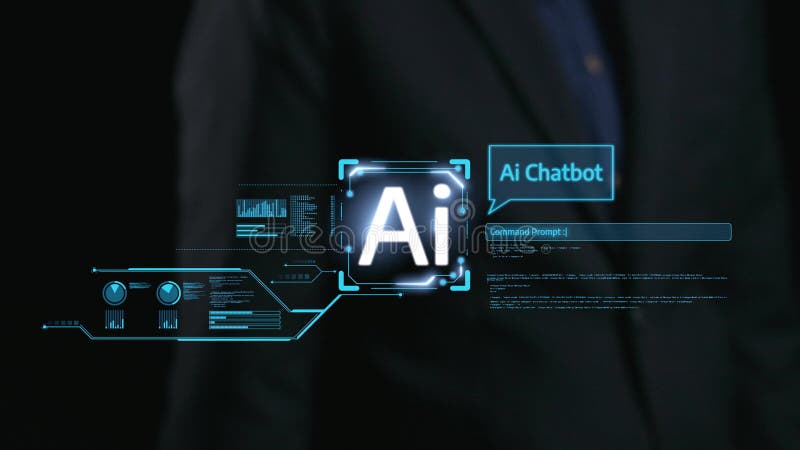 Interacțiunea umană cu UUID-ul asistentului virtual pentru inteligență artificială AI stock video