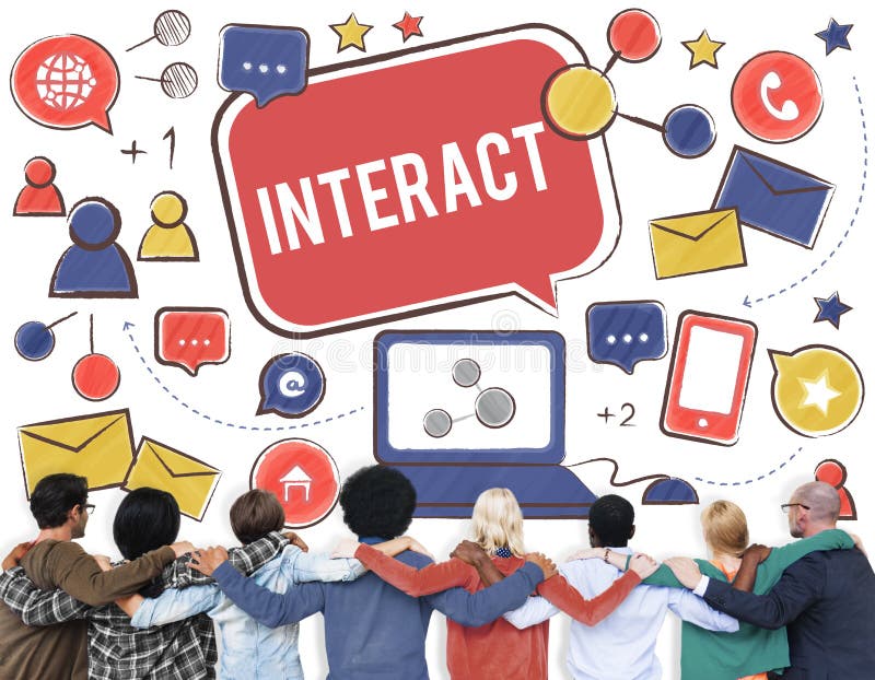 Interattivo comunichi collegano la rete sociale sociale di media concentrata