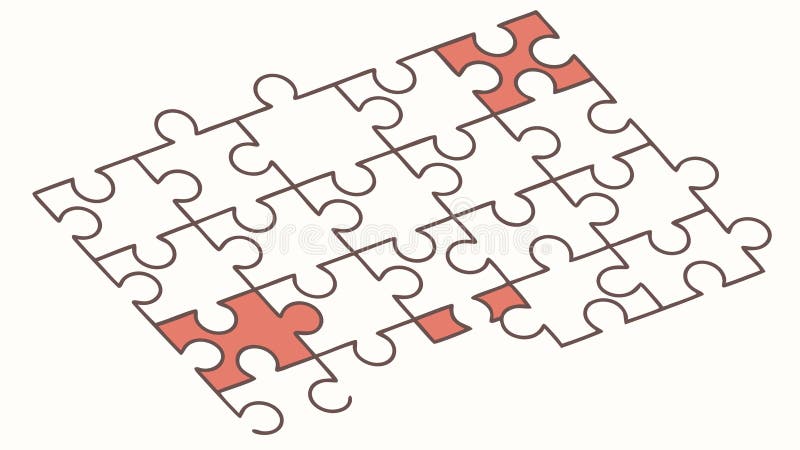 Interblocare Jigsaw Puzzle Pieces Rezolvarea problemelor Vector de design Generative AI stock illustration