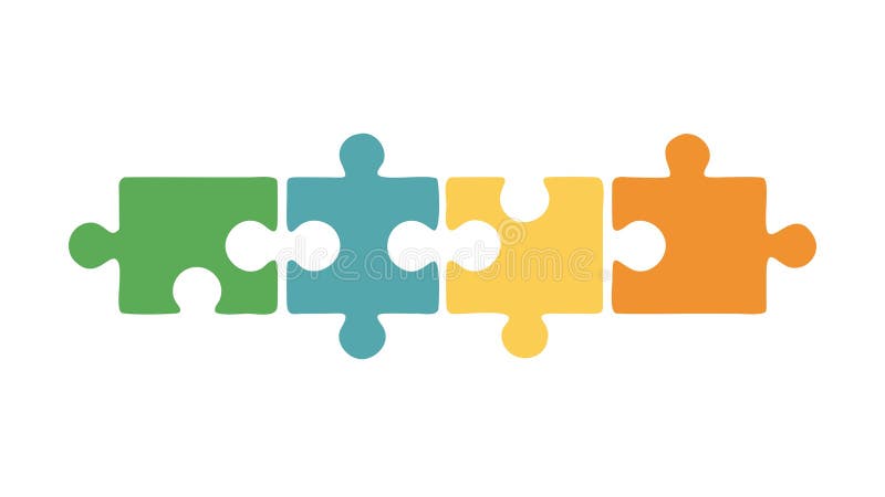 Interblocare jigsaw puzzle piese problema rezolvare joc vector de design Generative AI royalty free illustration