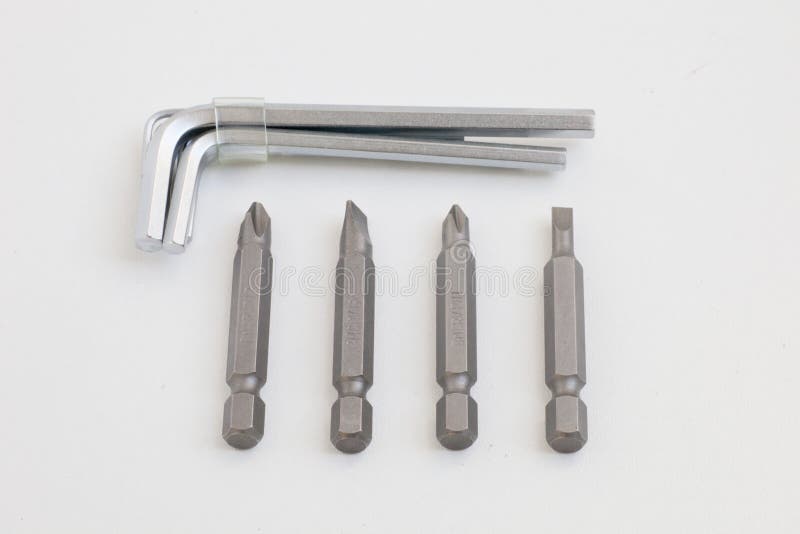 Set Of Interchangeable Heads For A Screwdriver Stock Photo Image of