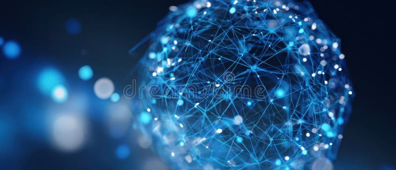 The interconnected digital globe showcasing modern technology and innovation image stock photo.
