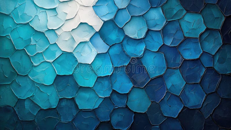 Interconnected Hexagons Form Dynamic and Modern Abstract Design in Varying Shades of Blue and Teal for Contemporary royalty free stock photo
