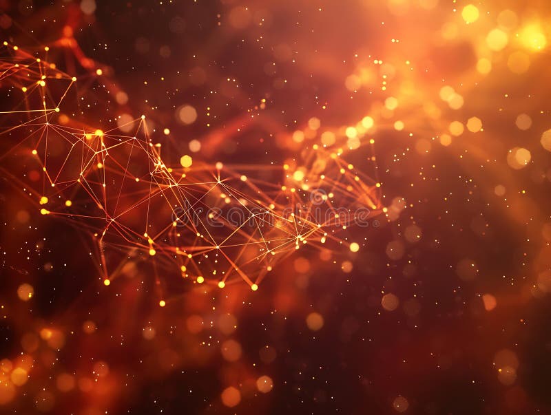Interconnected Nodes Abstract Matrix Background - Futuristic Digital Artwork royalty free illustration