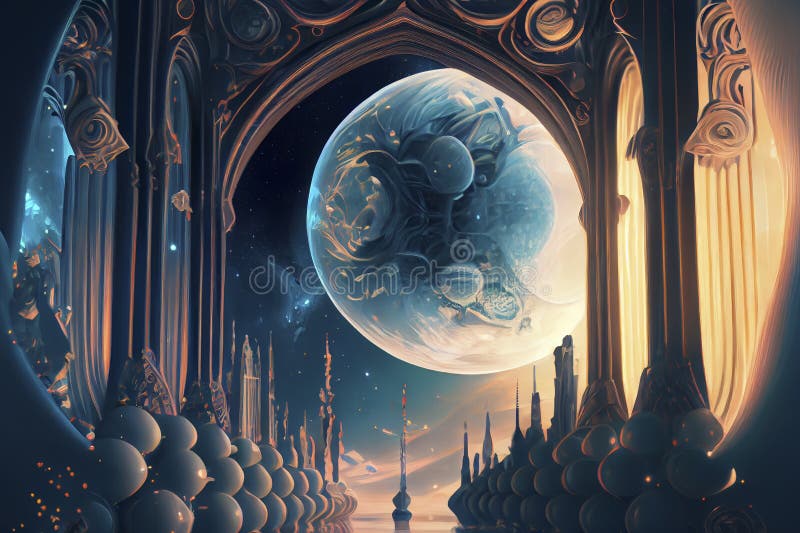 Interdimensional Travel and Parallel Universes, Ai Illustration Stock Illustration