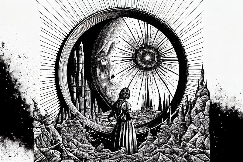 Interdimensional Travel and Parallel Universes, Generative Ai Illustration Stock Photo Image