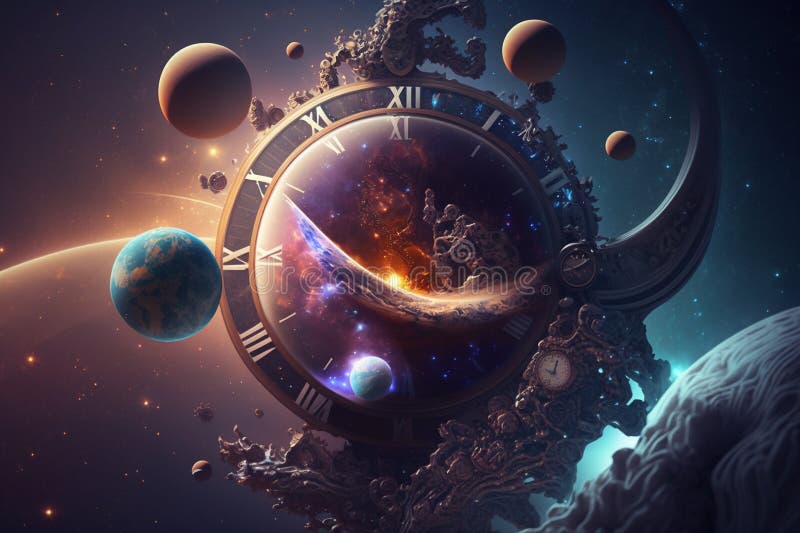 Interdimensional Travel and Parallel Universes. Space Scene with Stars