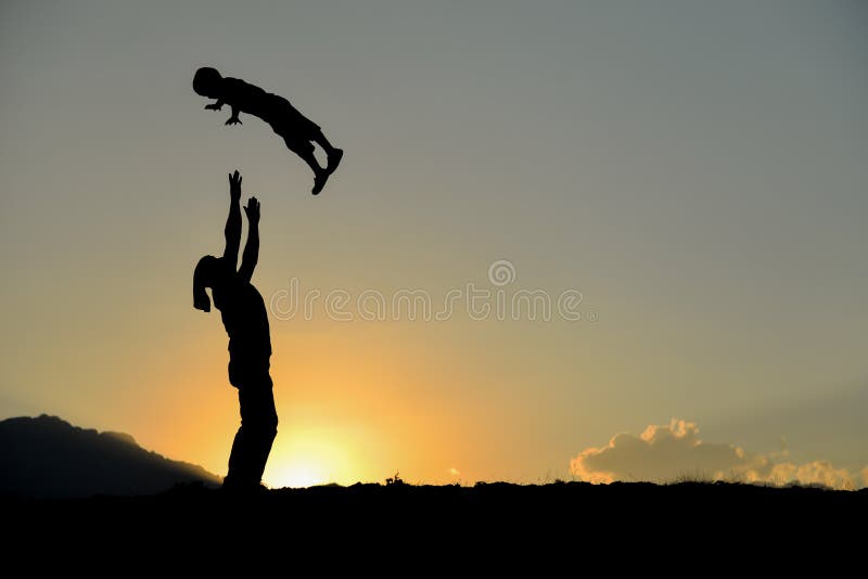 Interest and games of the father`s child stock photo