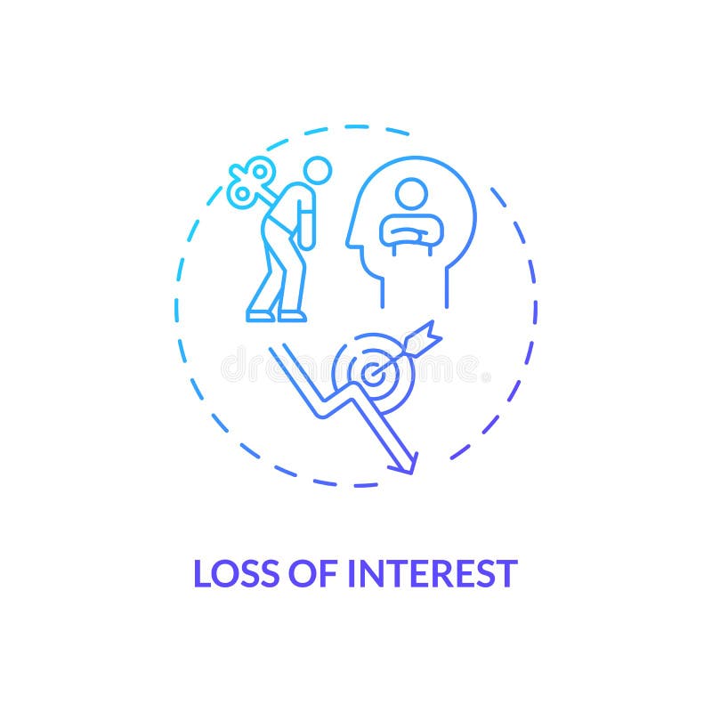 Losing interest in life concept icon. SAD symptom idea thin line