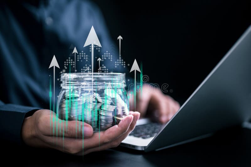 Interest Rate Increase Percent, Up Percent Rate Finance Stock Image