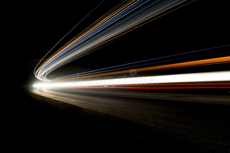Abstract car light trails stock image. Image of exposure - 30068111