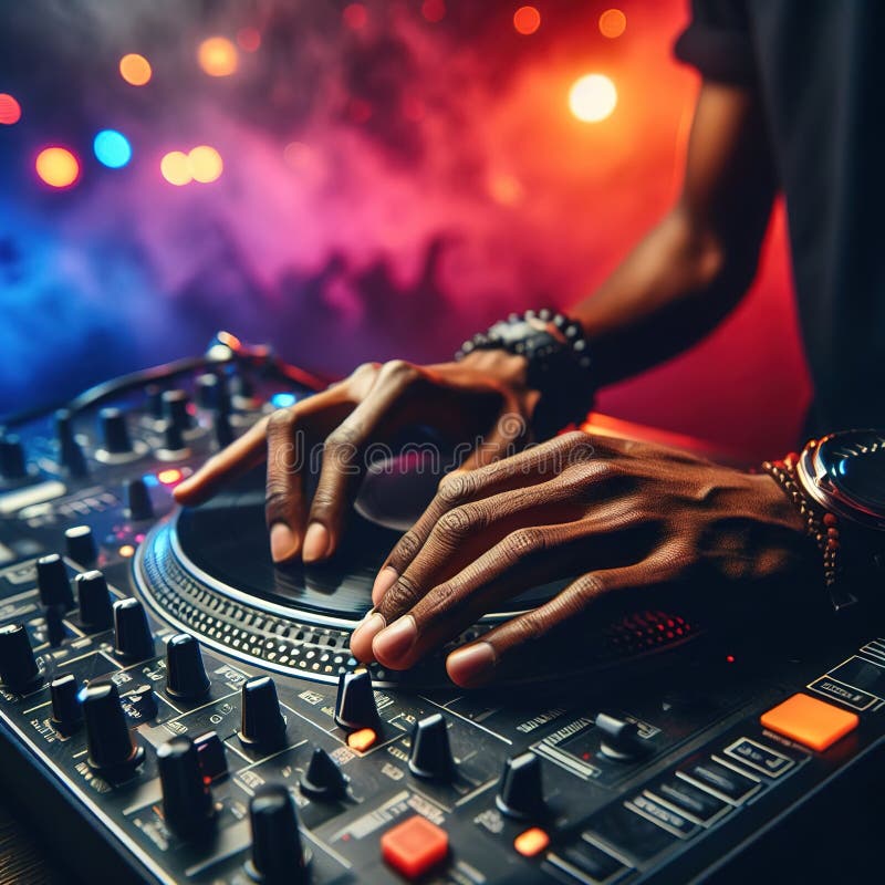 Ilustrare interesantă pentru ziua DJ. ai generativ vector illustration