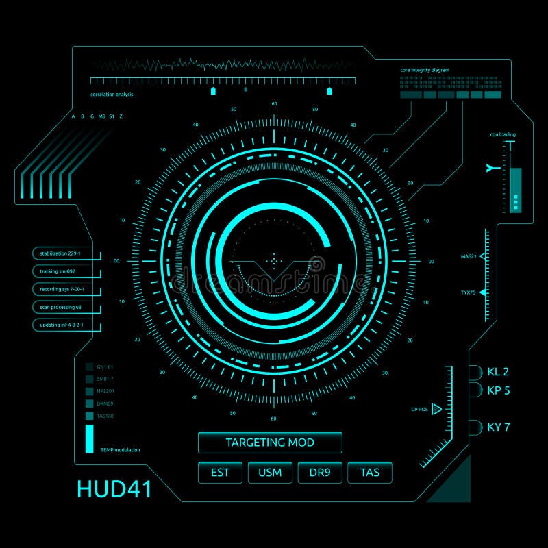 Interface de utilizador futurista HUD do tela táctil ilustração royalty free Interface de utilizador futurista HUD do tela táctil ilustração royalty free