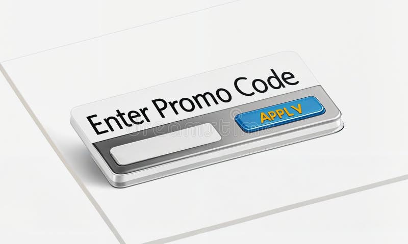 Interface screen close-up of a button that says word text Enter Promo Code vector illustration