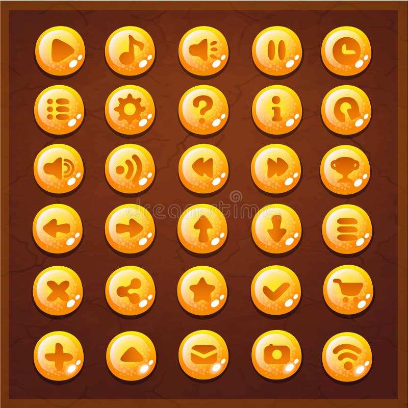Set knoppen gebruikersinterface game royalty-vrije illustratie