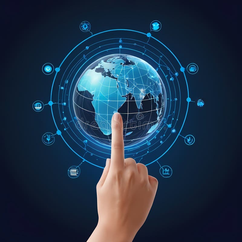 Interfaz de chat AI futurista en servicios de automatización y asistencia stock de ilustración