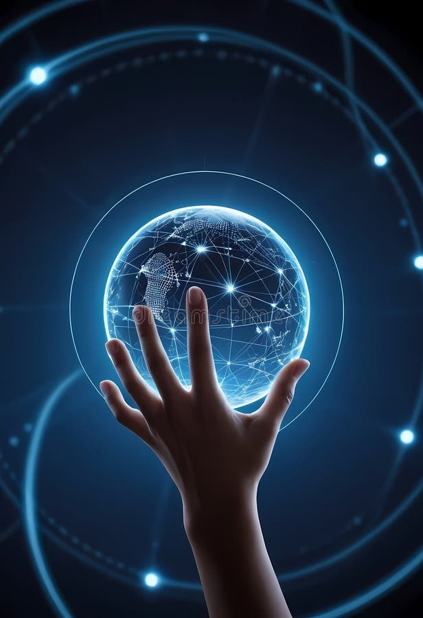Interfaz de chat AI futurista en servicios de automatización y asistencia stock de ilustración