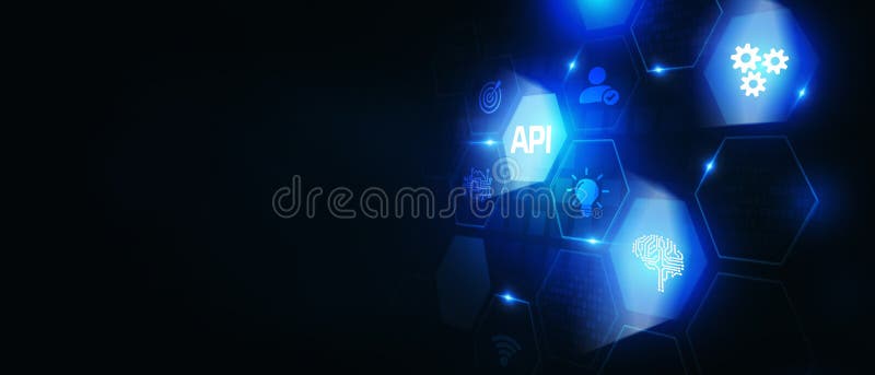 Interfaz de programación de aplicaciones api. herramienta de desarrollo de software. concepto de Internet y conexión de tecnología moderna de negocios.