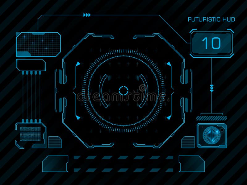 Interfaz de usuario futurista HUD ilustración del vector Interfaz de usuario futurista HUD ilustración del vector