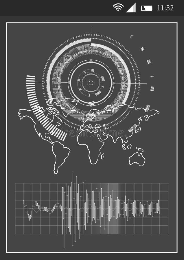 Interfaz del teléfono del negocio con los gráficos ilustración del vector Interfaz del teléfono del negocio con los gráficos ilustración del vector