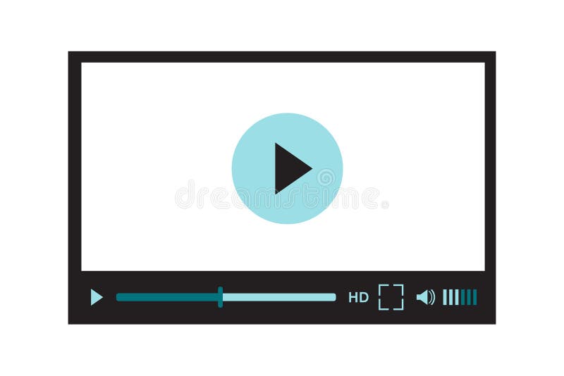 Interfaz del vídeo para el diseño o la aplicación móvil del sitio web Ejemplo del vector en blanco libre illustration Interfaz del vídeo para el diseño o la aplicación móvil del sitio web Ejemplo del vector en blanco libre illustration