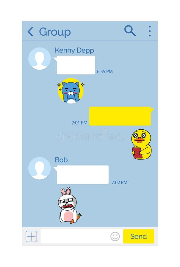 Interfață de chat pentru aplicația mesagerie coreeană Kakao Talk stock illustration