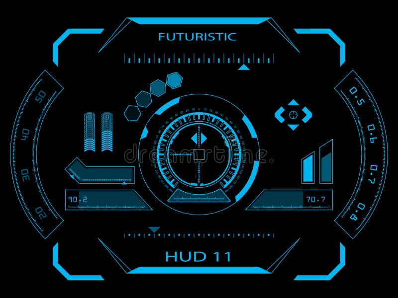 Interfață utilizator futuristă hud stock illustration