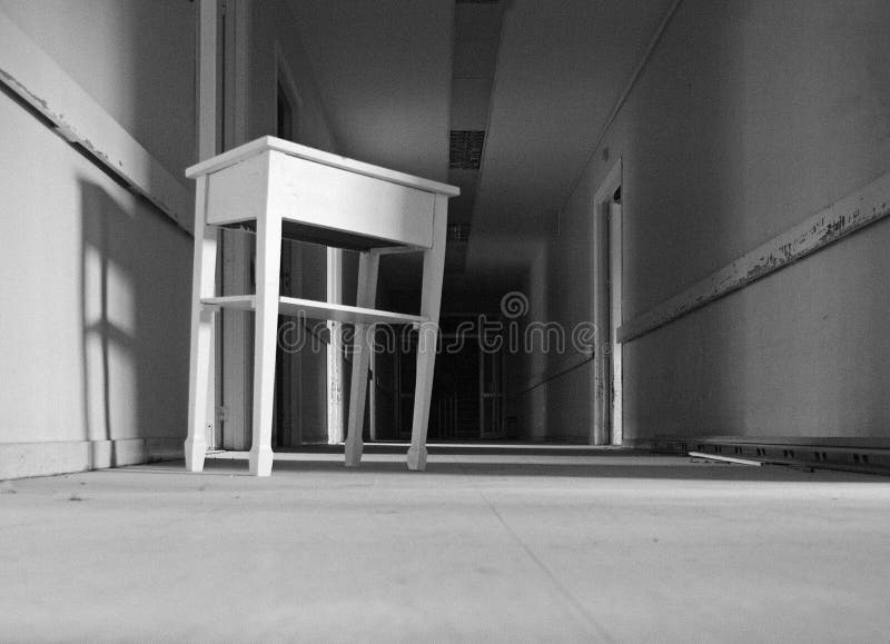 Interior abandoned hospital stock image