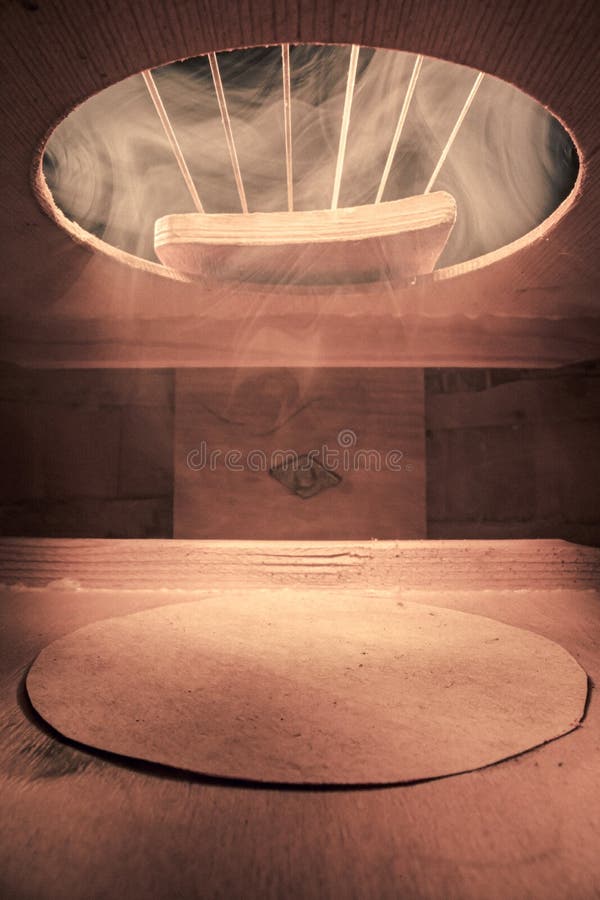 Interior of Acoustic Guitar. Guitar and Strings from Inside Stock Image