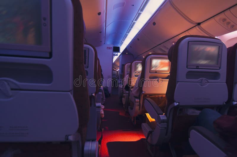 Interior of an airplane