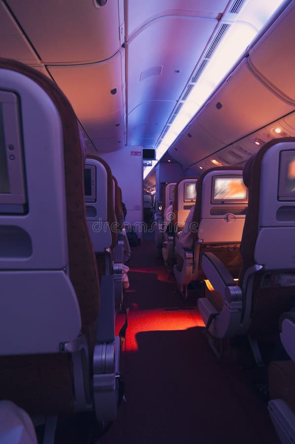 Interior of an airplane