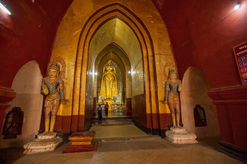 Interior of the ancient temples in Bagan, Myanmar