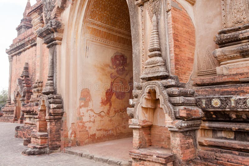 Interior of the Ancient Temples in Bagan, Myanmar Stock Image Image