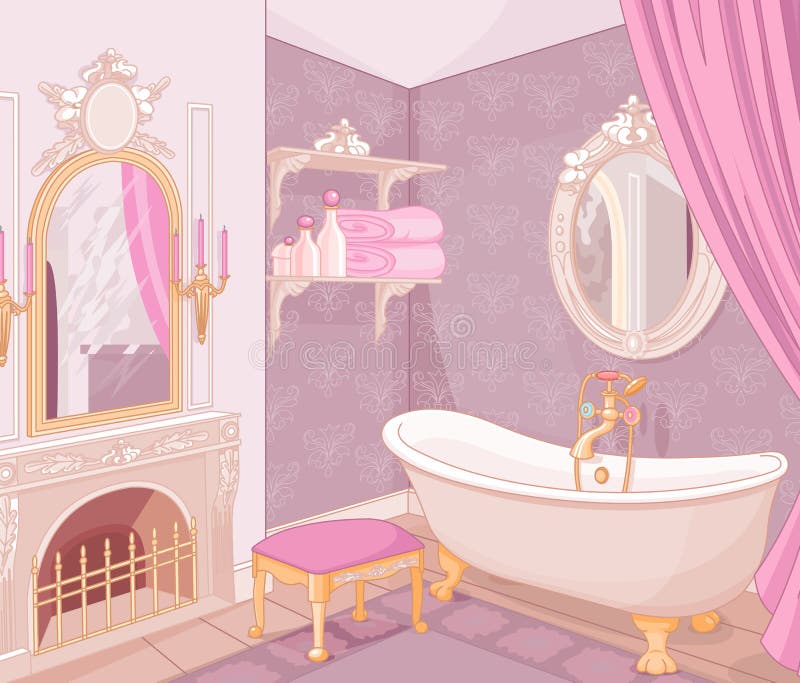Interior of bathroom in the palace royalty free illustration