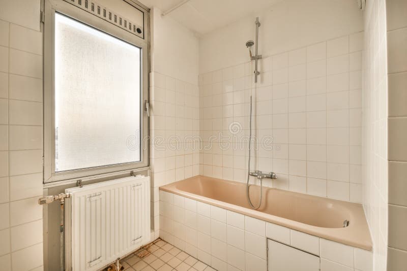 Interior of Bathroom with Window Stock Photo - Image of tile, home ...