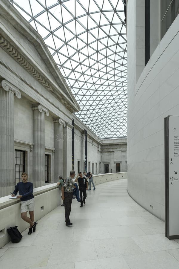 Interior of the British Museum with the glazed canopy royalty free stock photo