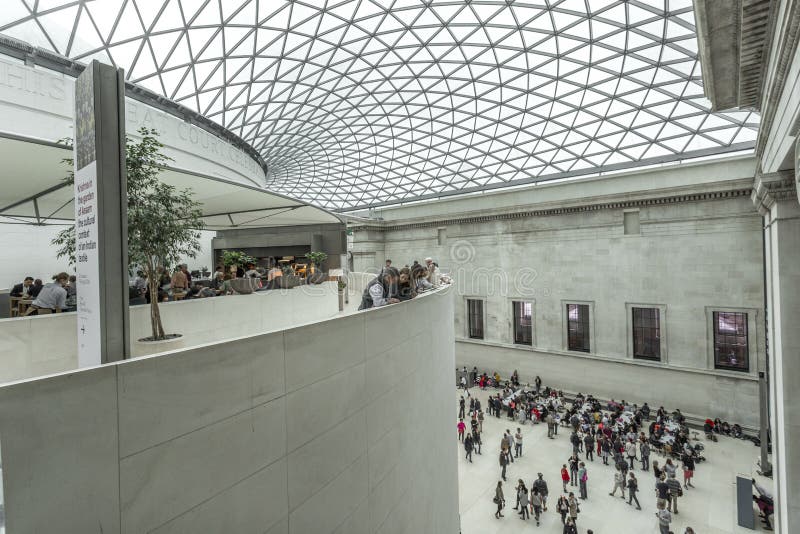 Interior of the British Museum with the glazed canopy royalty free stock image