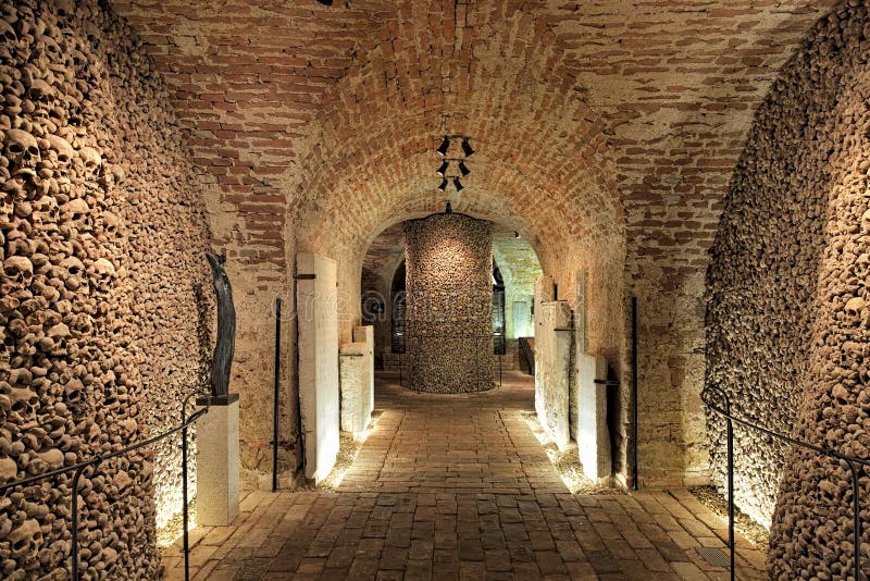 Interior of the Brno Ossuary, Czech Republic Editorial Photography