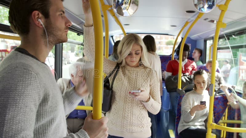 Interior Of Bus With Passengers