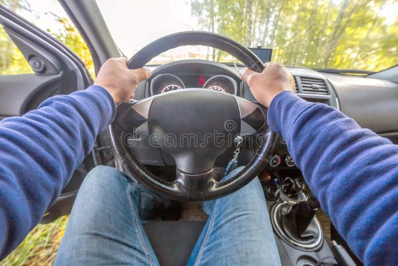 Men`s Hands Hold a Car Steering Wheel Stock Image Image of direction