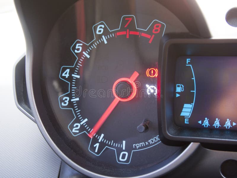 Interior Car Speed and Rpm Indicator Stock Image Image of control