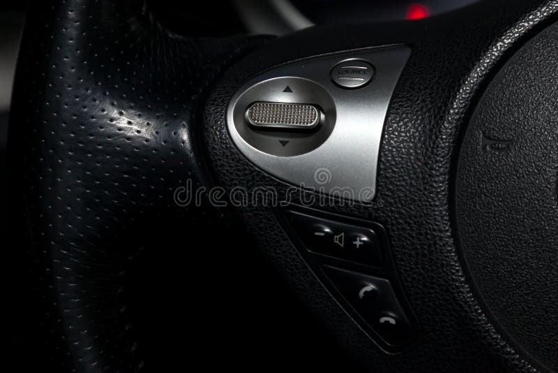 The Interior of the Car with a View of the Multifunction Steering Wheel