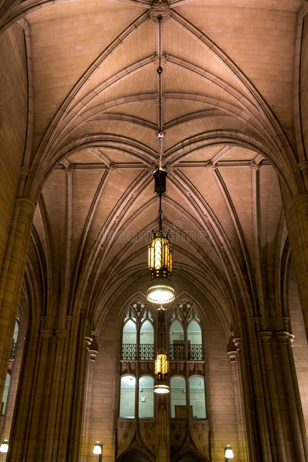 Interior of the Cathedral of Learning on the campus of the University of Pittsburgh, Pittsburgh, PA stock photo