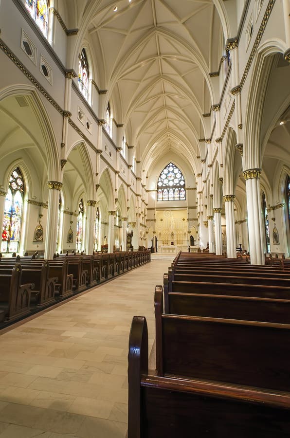 Interior of the Cathedral of Saint John the Baptist in Charleston, South Carolina. Interior of the Cathedral of Saint John the Baptist in Charleston, South Carolina.