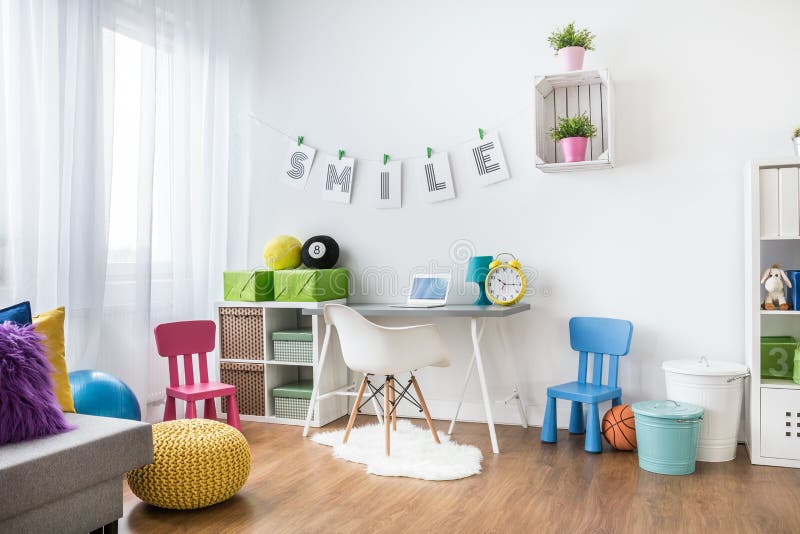 Interior of child room stock photo. Image of chair, kids - 43712584